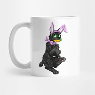 Bobtail BunnyCat: Black Tabby (Pink) Mug